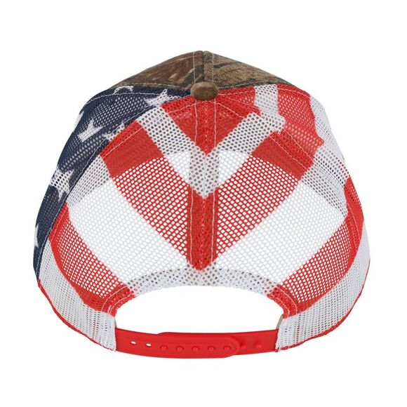 Kati Men's Real tree Camo Trucker Hat with American Flag Mesh Back - Picture 3 of 3